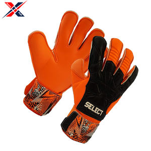Gants de gardien de but de football pour adultes, taille 9, orange et noir, en cuir de qualité supérieure, antidérapants - Product Image 4