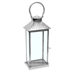 Alambre de hierro Metal forma redonda brillante polaco linterna usada hogar balcón jardín iluminación decoración linterna - Product Image 6