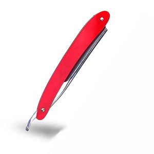 Maquinilla de afeitar de barbero de borde recto de acero inoxidable de doble color 2023, diseño plegable con mango de madera para afeitado facial de hombres - Product Image 5