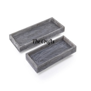 Juego de Bandejas de Servir de Madera y Cuero de Dos Tamaños Diferentes, Calidad Deluxe, Utensilios de Cocina para el Hogar, Bandeja para Comida y Aperitivos - Product Image 3