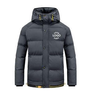 Fabricante 2023 OEM acolchado negro Unisex diseñador invierno con capucha burbuja bombardero de talla grande al por mayor chaqueta personalizada Puffer abrigo para hombre con logotipo personalizado - Product Image 1