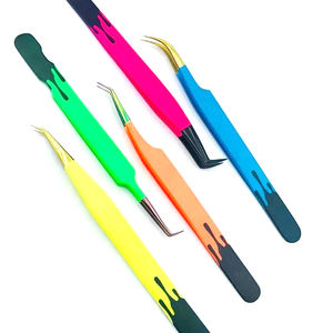 Pince à épiler en acier inoxydable de haute qualité 45 90 degrés diamant Nano Grip Fiber Tip Logo privé Volume pointu - Product Image 2