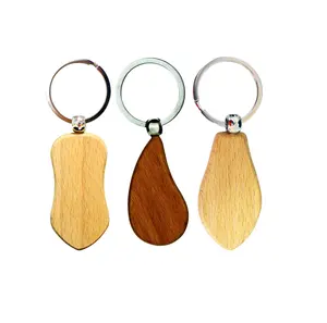 حلقة مفاتيح خشبية مانجو مستطيلية من خشب السنط سلسلة مفاتيح فارغة بالجملة حامل مفاتيح خشبي مخصص بالجملة