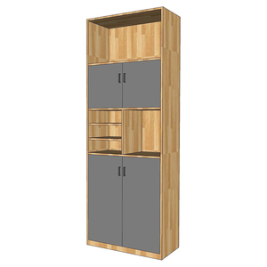 ตู้เก็บเอกสารไม้ธรรมชาติรุ่นใหม่ ขนาด 80x40x220 ซม. รุ่น THS68060-ปรับระดับได้ สำหรับสำนักงาน โฮมออฟฟิศ บ้าน และโรงเรียน - Product Image 3