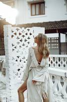 Robe de déesse extrêmement blanche frange mariage robe caftan gitane taille unique robe de festival à dos ouvert pour belle femme dame fille