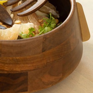 Ensemble de bol en bois élégant fait à la main classique sans danger pour les aliments Technique polie personnalisable pour les fêtes Snacks de table servant - Product Image 5