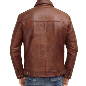 Veste en cuir de haute qualité Logo personnalisé Veste d'hiver Vêtements de mode Veste en cuir pour hommes - Product Image 4