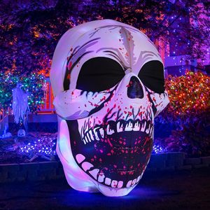 4 ft Halloween Inflatable Skull với Magic LED đáng sợ ngoài trời Halloween trang trí Hot Bán Nhà Máy Giá New Arrival - Product Image 2