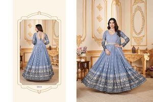 Nuevo vestido de cuerpo entero cosido con estampado de lámina exclusivo con colección Dupatta para ropa de fiesta de mujer de exportación de India - Product Image 5