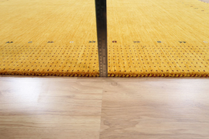 Alfombra Gabbeh de Lana Amarilla con Borde de Puntos, Estilo Bohemio, Alfombra para Sala de Estar, Decoración Acogedora para el Hogar - Product Image 5