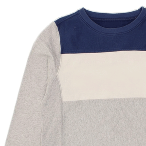 Jersey de cuello redondo de mezcla de algodón Unisex, sudadera gris azul Colourblock, ajuste holgado básico, Top bordado Technics para invierno - Product Image 3