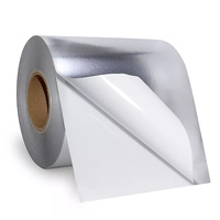 Étiquette adhésive en papier laminé en aluminium imprimé sur mesure Lizheng, autocollant argenté pour animaux de compagnie, rouleau d'autocollants en papier argenté