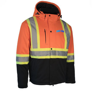 Chaqueta de Seguridad Impermeable de Alta Visibilidad con Cinta Reflectante, Interior de Forro Polar Cálido y Exterior de Softshell Resistente al Viento para Trabajo al Aire Libre - Product Image 1
