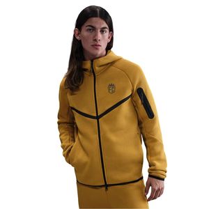 Veste à capuche zippée intégrale pour homme, en polaire technique, imperméable, coupe-vent, couleur moutarde, légère, chaude, vêtement de sport, haut de gamme - Product Image 5