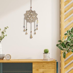 Carillón de viento de Metal Duli para colgar en la pared Feng Shui con campanas colgantes de Metal, carillones de viento con acabado dorado para la decoración de la sala de estar del hogar - Product Image 2