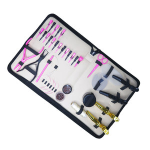 Prix de gros Outils d'extension de cheveux pour le travail en salon Petits clips avec perles Ciseaux avec étui en cuir Kit - Product Image 2