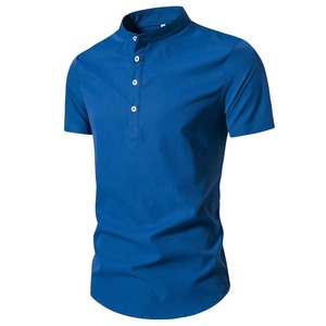 Camiseta Polo Hombres Cross border nueva camiseta casual de color sólido jersey de manga corta de temporada para hombres - Product Image 2