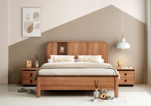 Cama de Madera Maciza de Corazón de Árbol, Hecha a Mano, Estilo Retro Vintage - Product Image 2