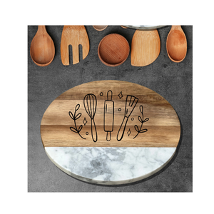 Diseño Mármol y madera Lazy Susan Madera diferente Color natural y diseño de madera Mármol Lazy Susan India Fabricación - Product Image 6