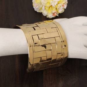 Brazalete de latón crudo de 69 mm con incrustaciones, brazalete tipo canal, brazalete ancho hecho a mano, estilo moderno, artesanía MS - Product Image 5