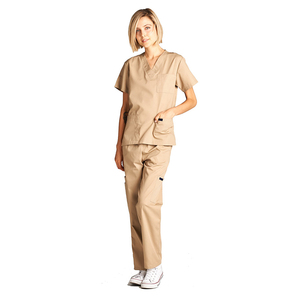 Uniforme d'infirmière médical de haute qualité, gommages extensibles, col montant, ensembles d'uniformes à manches courtes, vente en gros - Product Image 5