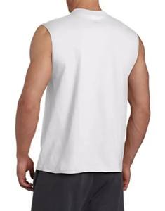 Nouveau design T-shirt décontracté sans manches à col rond pour homme, respirant, tricoté, 100% coton, couleur unie, séchage rapide - Product Image 6