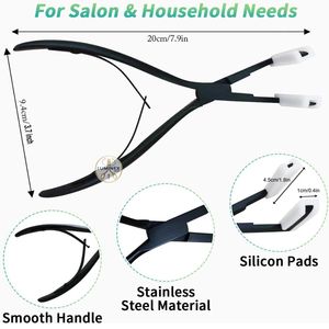 Pinzas de Sellado para Extensiones de Cabello con Cinta Adhesiva de Acero Inoxidable con Superficie Plana Negra para Mujeres (Uso Doméstico) - Product Image 5