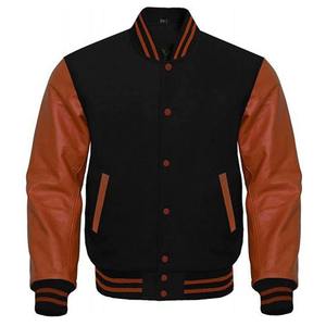 Veste bomber pour homme, noire et marron, style universitaire, produit professionnel portable, respirant, nouvelle arrivée, veste universitaire pour homme - Product Image 1
