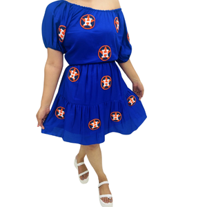 Robe décontractée d'été respirante OEM 2026 avec broderie de perles et sequins, coupe ample, volants, longueur genou, motif équipes célèbres pour les jours de match - Product Image 2