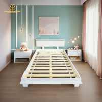 Lit d'enfant cadre jumeau minimaliste bois pin combiné avec MDF pour chambre bébés et enfants | Van Hue
