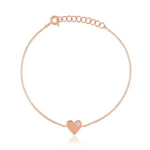 Pulsera de Corazón con Diamantes, Elegantes Brazaletes con Piedras Deslumbrantes - Product Image 1