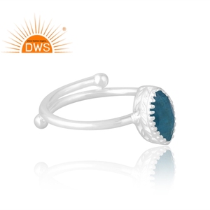 Vente chaude 925 Sterling Silver Natural Neon Apatite Gemstone Ring Bijoux Personnalisés Pour Les Femmes Cadeau Pour Elle - Product Image 4