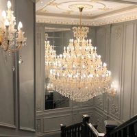 Lustre en cristal vintage Maria Theresa extra large, traditionnel, à branches de bougies, pour salle de mariage ou salon de villa