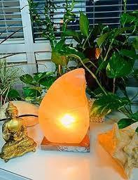 Lámpara de sal del Himalaya con forma de hoja de Pakistán hecha a mano, luz de cristal Natural artesanal para decoración de hogar y oficina tallada con amor - Product Image 3