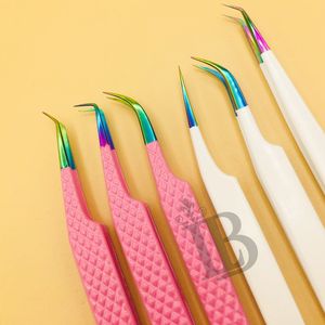 Pince à épiler en gros en acier inoxydable pour extensions de cils volume, outils pour cils à pointe fine, fournisseur de logo personnalisé, vison - Product Image 5