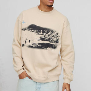 Jersey extragrande de invierno con cuello redondo personalizado para hombre, sudadera de manga larga 100% algodón transpirable con estampado Digital - Product Image 1