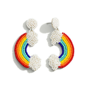 Latest Arrival Pearl Beaded <b>Handmade</b> <b>Earrings</b> with Metal Lock at the Back Artificial Jewellery From Indian Wholesale Supplier - Product Image 3