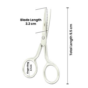 Tijeras de Aseo Personal UBI de 9.5cm con Hoja Puntiaguda de Acero con Alto Contenido de Carbono para Recortar Barba, Bigote, Cejas y Vello de las Orejas - Product Image 4