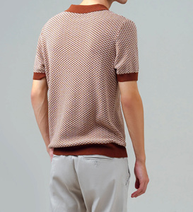 Camiseta Deportiva de Manga Corta para Hombre, Personalizada, Ecológica, de Secado Rápido, de Algodón/Poliéster, con Patrón Sólido, Transpirable, para Actividades al Aire Libre, con Cuello Alto - Product Image 2