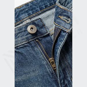 กางเกงยีนส์ทรงแบ็กกี้สไตล์วินเทจล่าสุดสำหรับผู้ชาย ลายเรียบ ซักแล้ว ทรงตรง ขากว้าง ไซส์พลัส สำหรับฤดูหนาวและฤดูใบไม้ร่วง แห้งเร็ว - Product Image 4