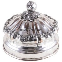 Fournitures de dôme alimentaire en métal robuste plaqué argent et or de créateur vintage de qualité supérieure en vente en gros en vrac