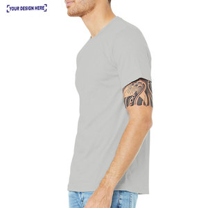 T-shirt de sport décontracté confortable gris, style actif, respirant, 100% coton - Product Image 2