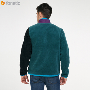 Veste polaire pour homme, hiver, longue, fine, col montant, haute qualité, vente en gros, légère, poches avant, coupe-vent, respirante, sherpa polaire - Product Image 2