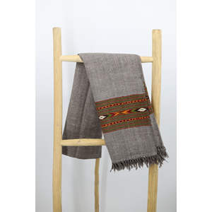 Chal Kulu de Lana Marino, Suave, con Estampado Étnico, Largo - Product Image 1