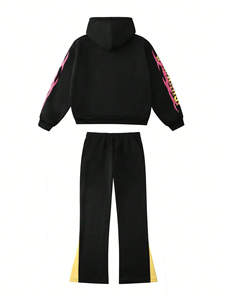 Conjunto Deportivo para Hombre, Estampado DTG DTF, Corte Regular, Dos Piezas, para Gimnasio, Entrenamiento, Informal, de Algodón, Atlético, para Invierno - Product Image 2