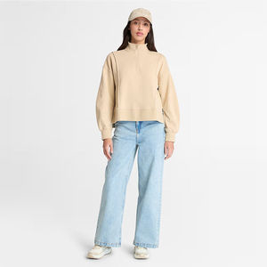 Sudadera de Mujer con Media Cremallera, Nuevo Diseño, 100% Algodón, Ligera, de Alta Calidad, con Logotipo Personalizado - Product Image 2