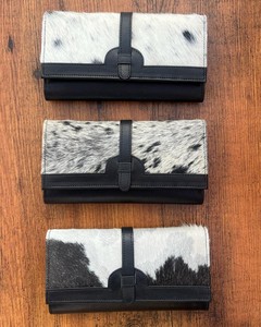 Billeteras de piel de vaca con pelo oculto para mujer, bolso de mano con estampado de piel de vaca auténtica, regalos - Product Image 2