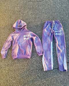 OEM Custom Embroidery Hoodies Cotton <b>Cropped</b> Hoodies Jogger <b>Pants</b> Tracksuits Sweatsuit Hoodie and Sweatpants Set for <b>Men</b> - Product Image 4