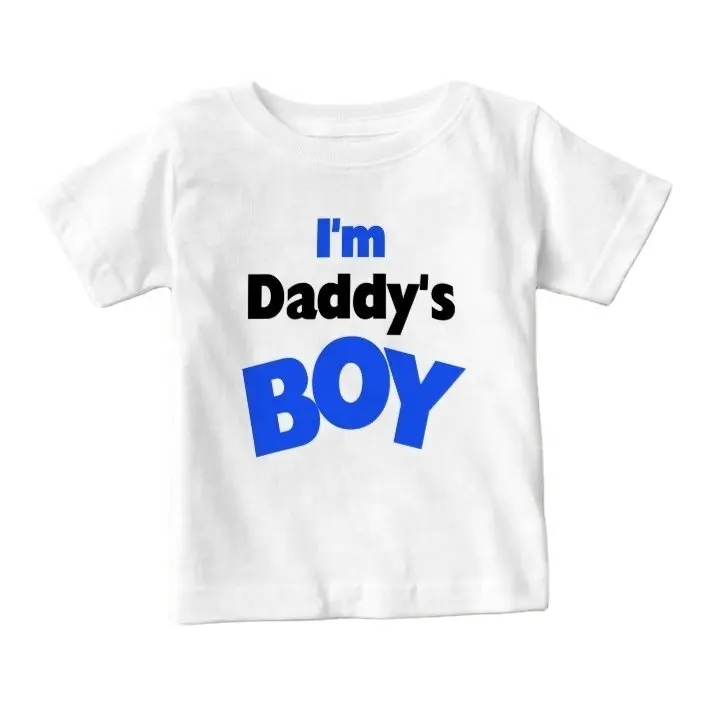 Camisetas de algodón puro 100% personalizadas para bebés, camisetas de manga corta con estampado personalizado para niños
