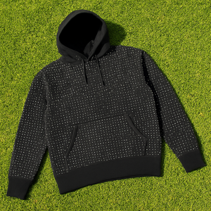 เสื้อฮู้ดดี้ผู้ชายสีดำประดับเพชรเทียม ผ้าฝ้าย 100% สไตล์ลำลอง สีพื้น คุณภาพสูง ผลิตแบบวินเทจ สำหรับฤดูใบไม้ร่วง - Product Image 3